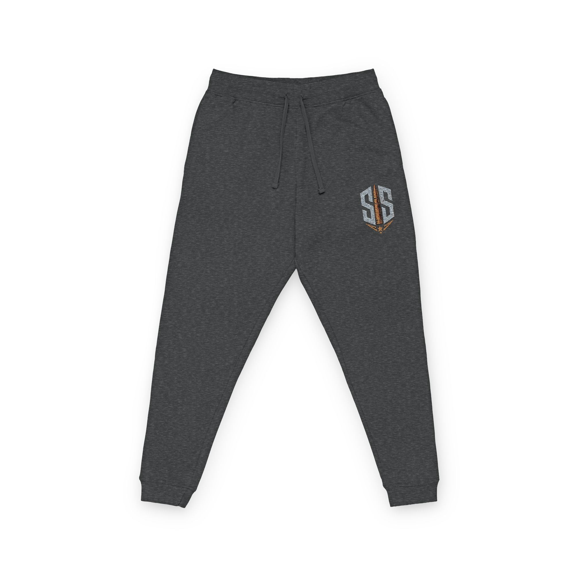 Embroidered Shield Logo Joggers — Casual Fleece Sweatpants