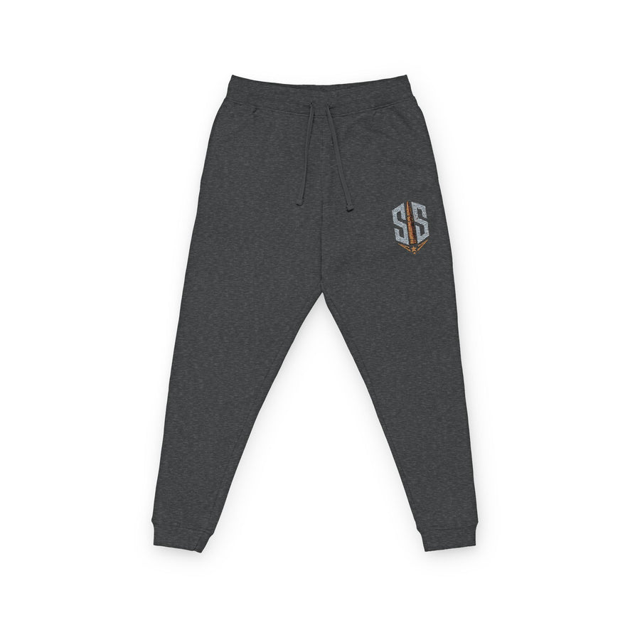 Embroidered Shield Logo Joggers — Casual Fleece Sweatpants
