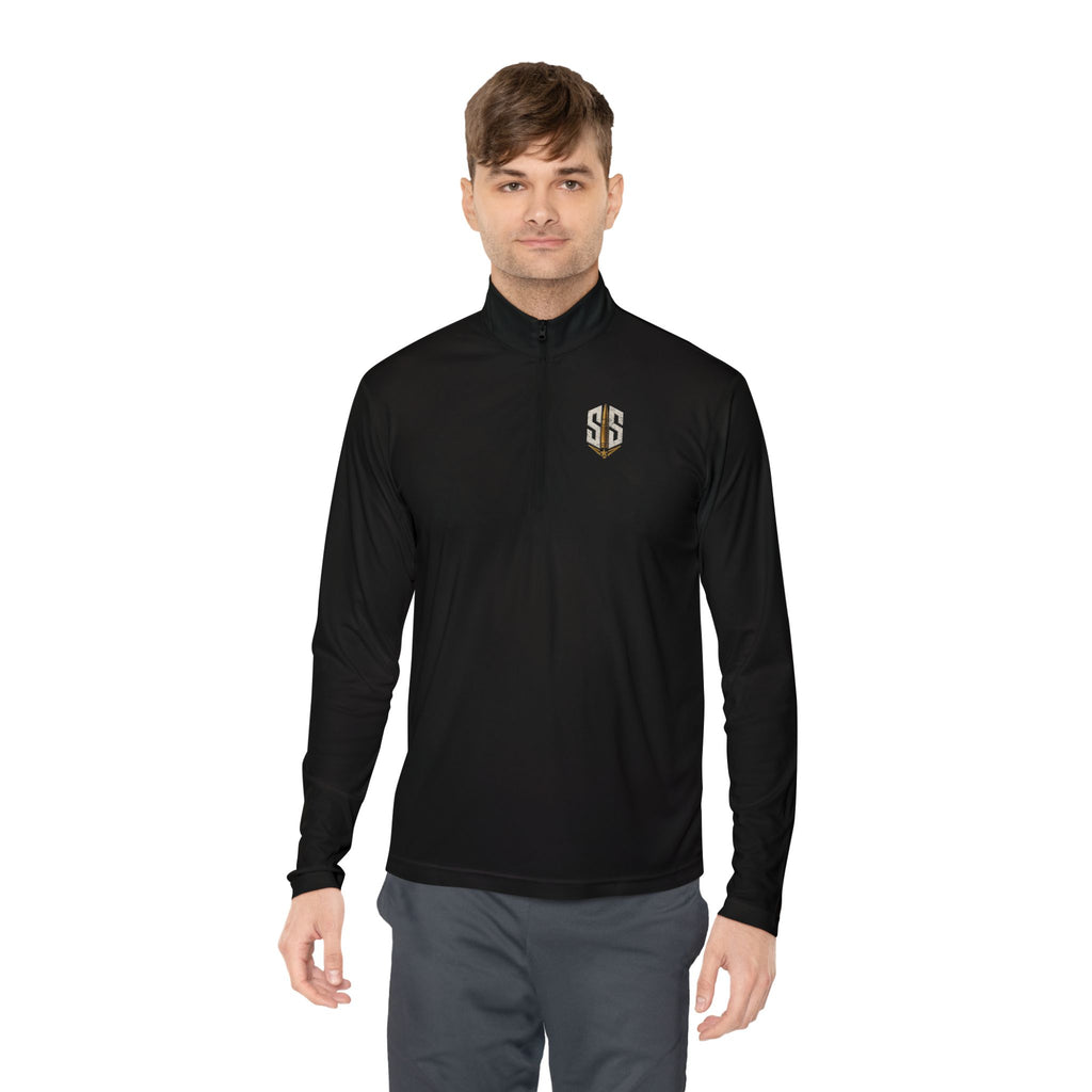 Embroidered Gold 'SS' Quarter-Zip Pullover