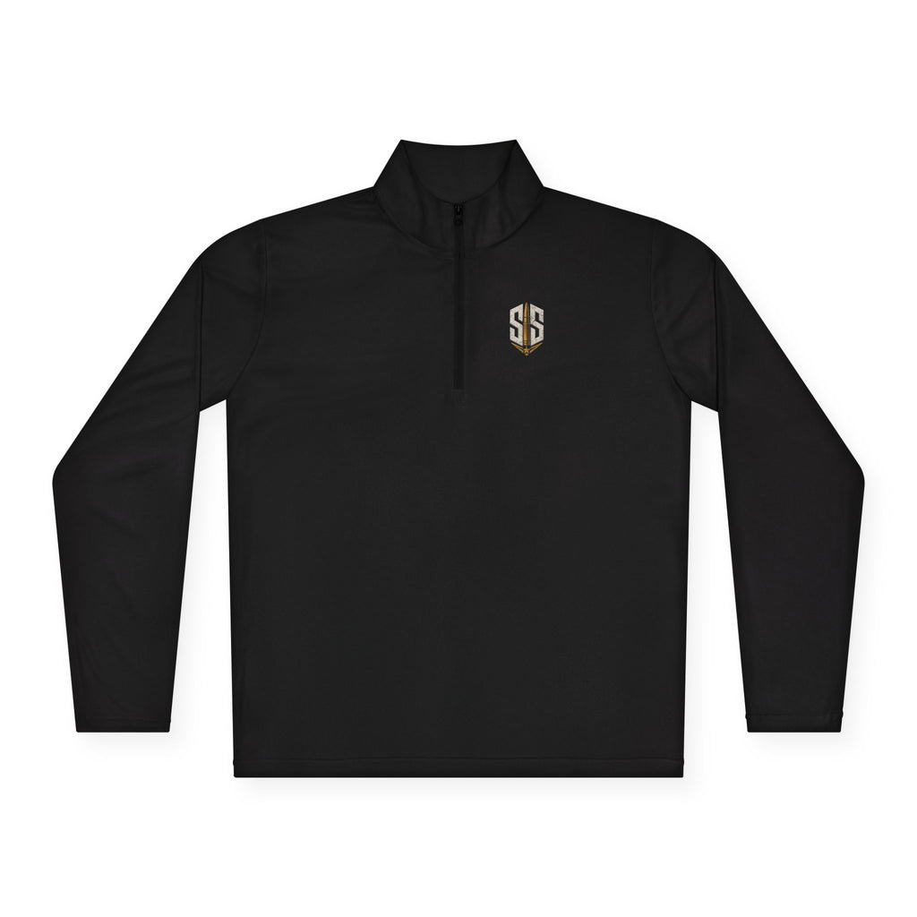 Embroidered Gold 'SS' Quarter-Zip Pullover