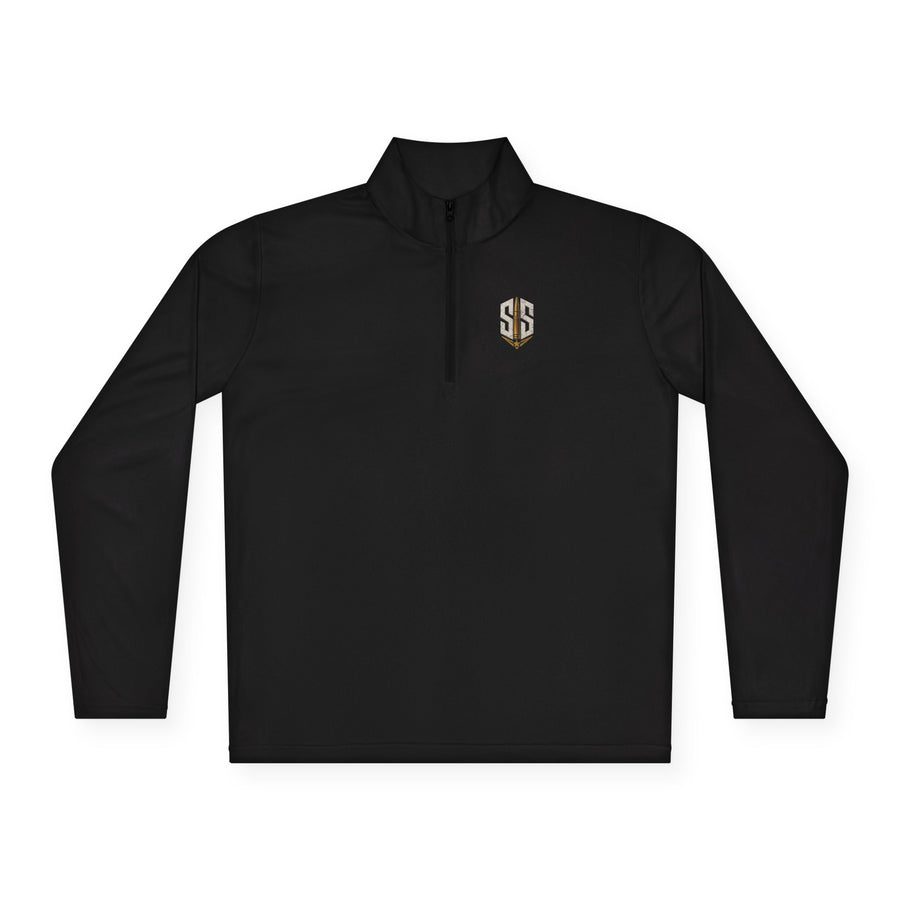 Embroidered Gold 'SS' Quarter-Zip Pullover