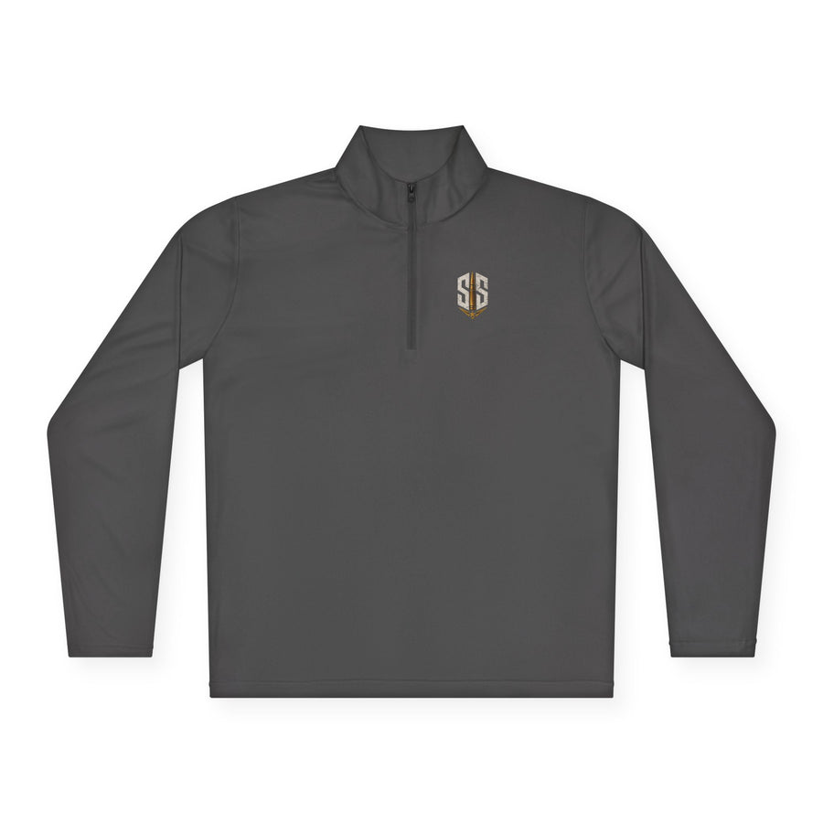 Embroidered Gold 'SS' Quarter-Zip Pullover