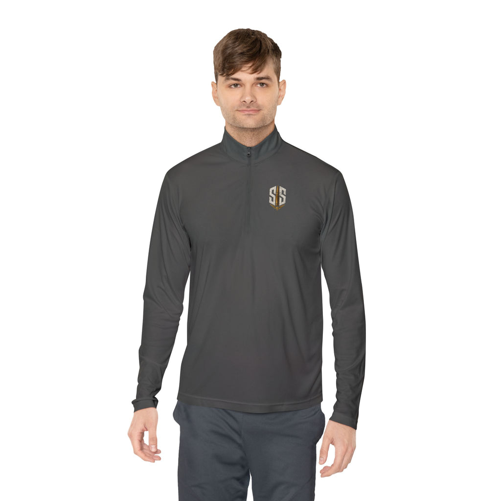 Embroidered Gold 'SS' Quarter-Zip Pullover