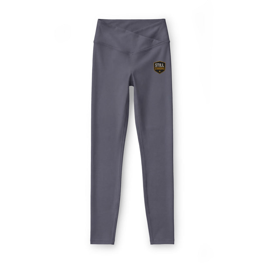 Luxe Women’s Leggings — Gold ‘STILL’ Badge High‑Waist Activewear