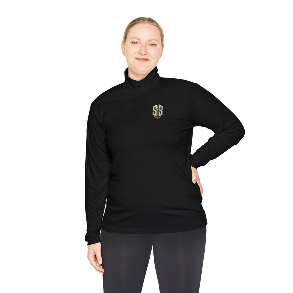 Embroidered Gold 'SS' Quarter-Zip Pullover