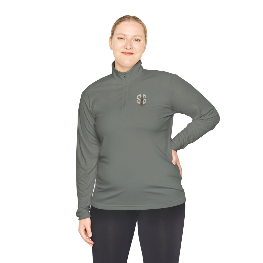 Embroidered Gold 'SS' Quarter-Zip Pullover