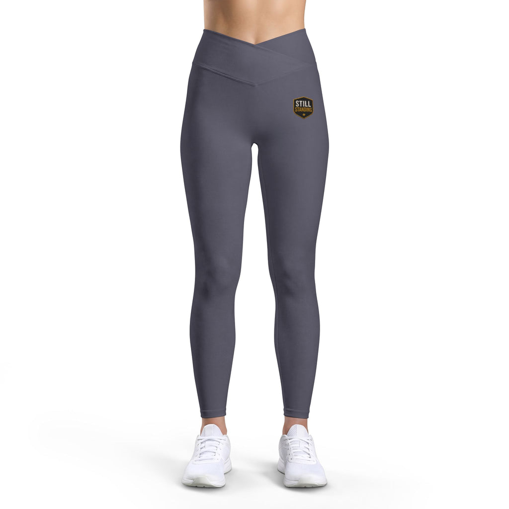 Luxe Women’s Leggings — Gold ‘STILL’ Badge High‑Waist Activewear